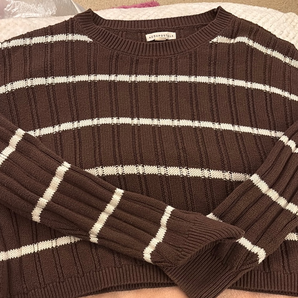 Aeropostale Brown Striped Women's Sweater